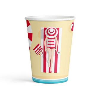 Pappbecher "Strandurlaub" 8er Pack