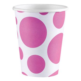 Pappbecher "Wilder Punkte-Spaß" 8er Pack-pink