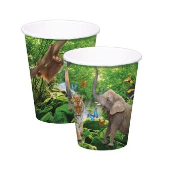 Pappbecher "Wildes Safarileben" 8er Pack