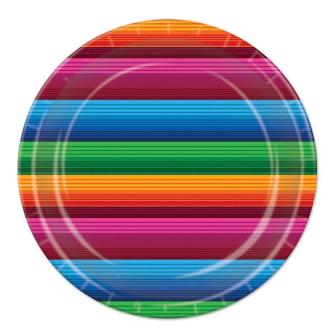 Pappteller "Bunte Party Streifen" 8er Pack