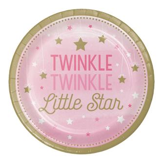 Pappteller "Little Star" 8er Pack-rosa