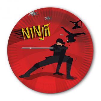 Pappteller "Mutiger Ninja" 8er Pack