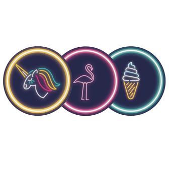 Pappteller Neon 22 cm 8er Pack