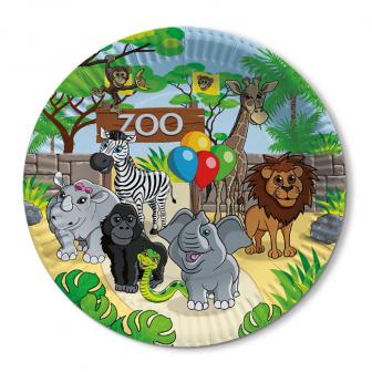 Pappteller "Willkommen im Zoo" 8er Pack
