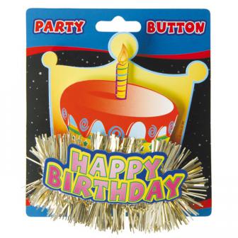 Party-Button 3D Happy Birthday 11 cm