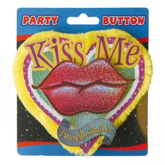 Party-Button "Kiss Me - I'm still single"