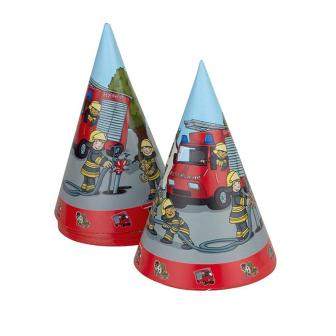 Partyhütchen "Schnelle Feuerwehr" 8er Pack