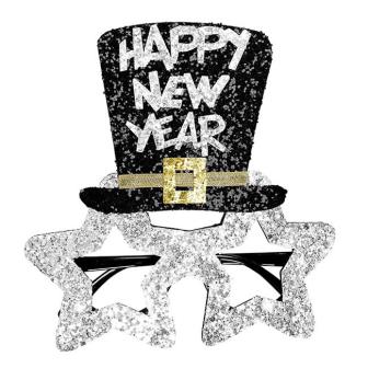 Partybrille "Happy New Year"-silber