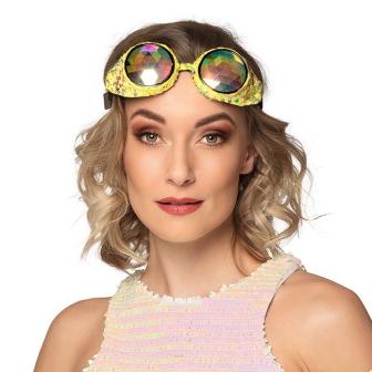 Partybrille mit Pailletten-gold