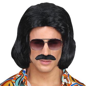 Perücke "70s Dancefloor King" 2-tlg.-schwarz