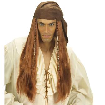 Perücke "Pirat der Karibik" mit Kopftuch
