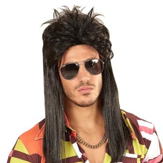 Perücke "Prolliger Vokuhila"-schwarz