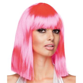Perücke "Sexy Long-Bob" -neonpink