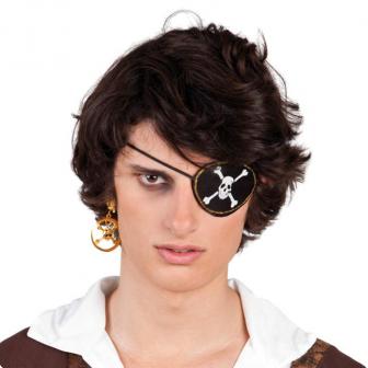 Piraten Augenklappe und Ohrring 2-tlg.