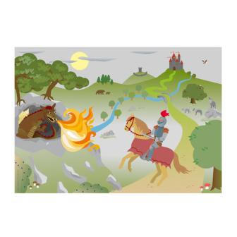 Platzset "Ritter und Drache" 38 cm 6er Pack