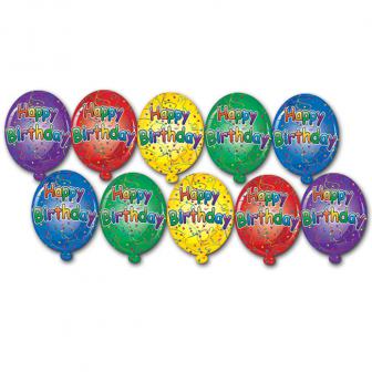 Raumdeko Mini-Luftballons Happy Birthday 10-tlg.