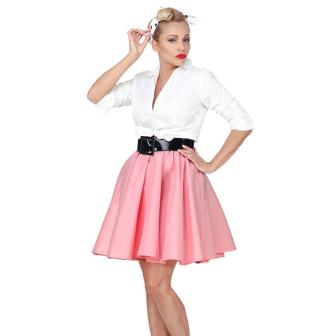 Rock "50ies" mit Petticoat 50 cm-rosa