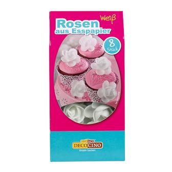 Rosen aus Esspapier 8er Pack-weiß