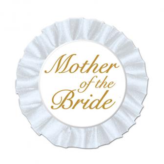 Rosetten-Button "Mother of the Bride" 9 cm