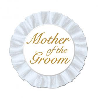 Rosetten-Button "Mother of the Groom" 9 cm