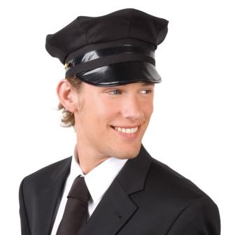 Schwarze Chauffeur-Mütze
