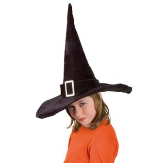 Schwarzer Kinder-Hexenhut 52 cm