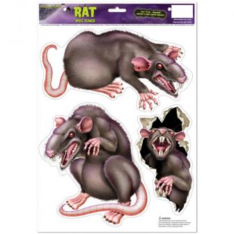 Selbstklebende Wanddeko "Ratten" 3-tlg.