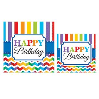Servietten "Farbenfroher Geburtstag" 16er Pack