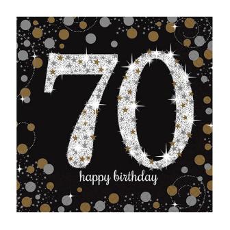 Servietten "Funkelnder Geburtstag 70" 16er Pack