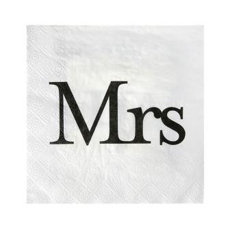 Servietten "Mr & Mrs" 20er Pack-Mrs