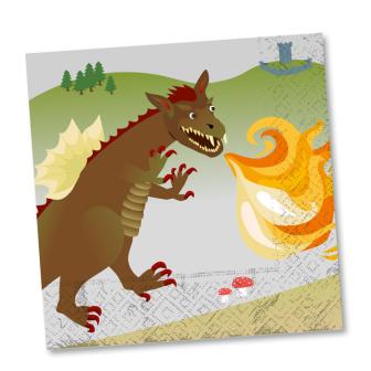 Servietten "Ritter und Drache" 20er Pack