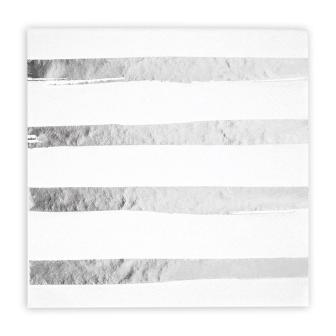 Servietten "Silberne Streifen" 16er Pack