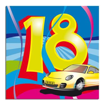 Cocktail-Servietten 18. Geburtstag "Partyspaß" 20er Pack