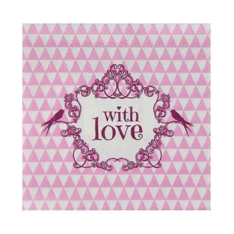 Servietten "With love" 20er Pack-rosa