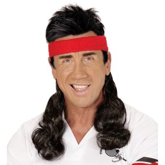 Stirnband mit gelocktem Haar-schwarz