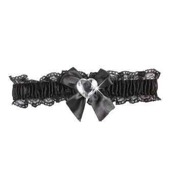 Strumpfband "Glamour-Herz"-silber