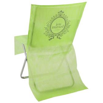 Stuhlhusse "Just Married" 10er Pack-grün