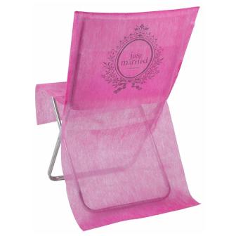 Stuhlhusse "Just Married" 10er Pack-pink