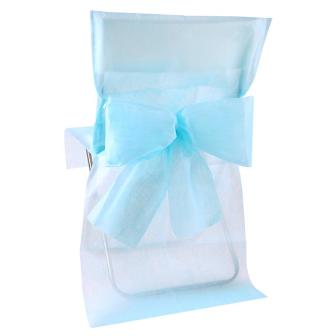 Stuhlhusse mit Schleife Deko-Vlies 10er Pack-hellblau