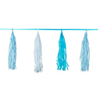 Tassel-Girlande "Baby-Party" 3 m-hellblau