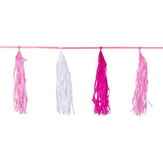 Tassel-Girlande "Baby-Party" 3 m-rosa