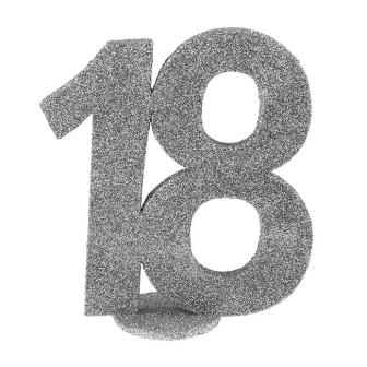 Tischdeko "Funkelnde 18" 10 cm-silber