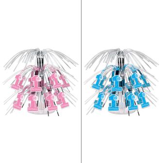 Tischdeko Mini-Fontäne "1st Birthday" 19 cm