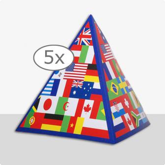 Tischdeko Pyramide "Internationale Flaggen" 13,5 cm 5er Pack
