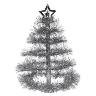 Tischdeko "Glitzernder Weihnachtsbaum" 41 cm-silber