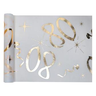 Tischläufer 80. Geburtstag "Golden Times" 0,3 x 5 m