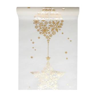 Tischläufer "Funkelnde Schneekristalle" 5 m-elfenbein