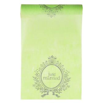 Tischläufer "Just Married" 5m-grün