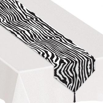 Tischläufer "Zebra-Look" mit Quaste 180 cm