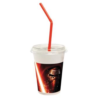 Trinkbecher "Star Wars 7" mit Strohhalm 12er Pack